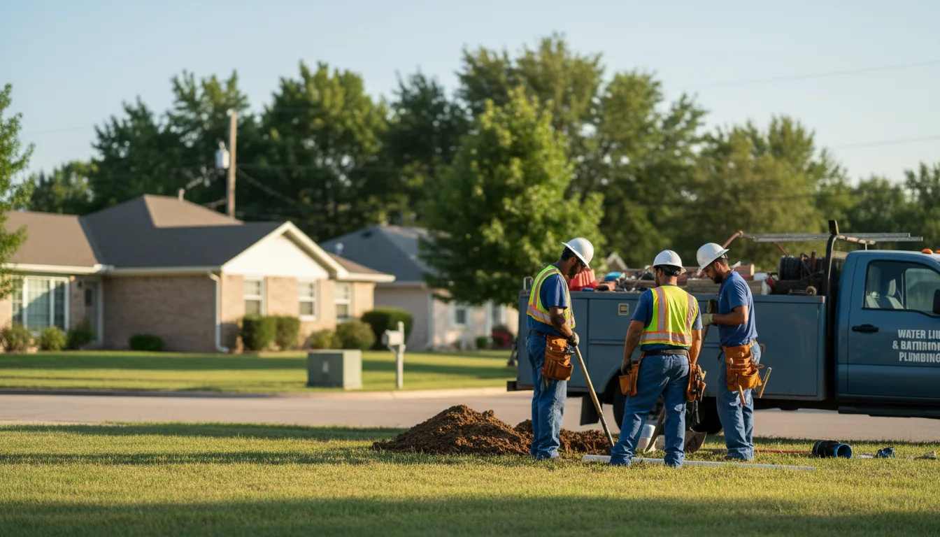 Residential water line and bathroom plumbing service in Wadley, AL